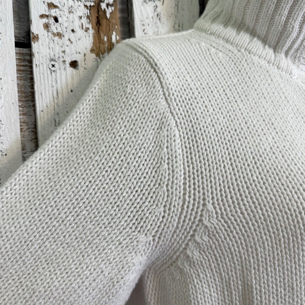 Eddie Bauer Cardigan Sweater Women M Cream White Shaker Knit Button Up Classic - Picture 10 of 11